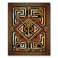 Gilded Key Meander Geometric Emblem Rug