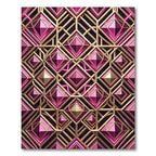 Luxury Glamour Fuchsia Geometric Prism Rug