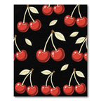 Playful Red Cherry Fruit Illustration Rug