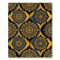 Golden Yellow Medallion Dark Tribal Rug