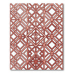 Copper Toned Geometric Lattice grid Rug