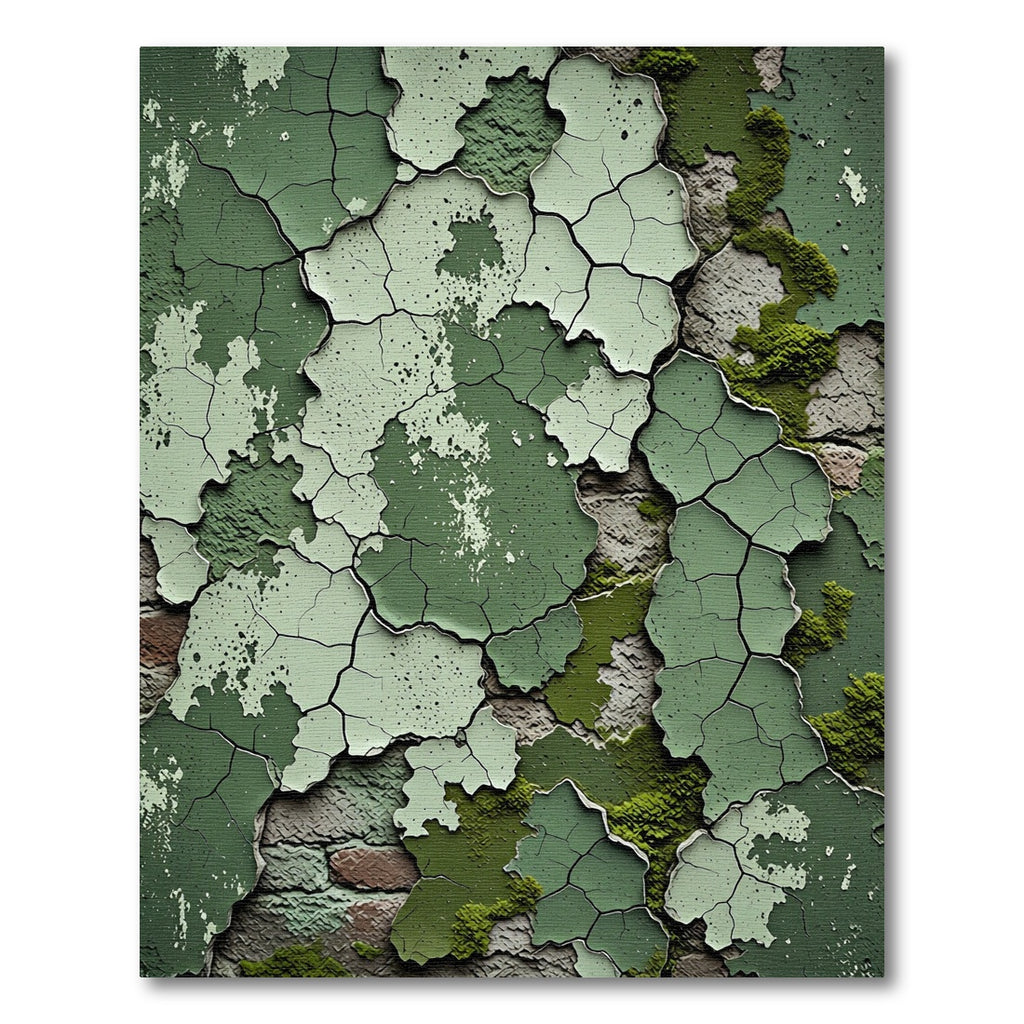 Verdant Cracked Paint Textured Layers Rug