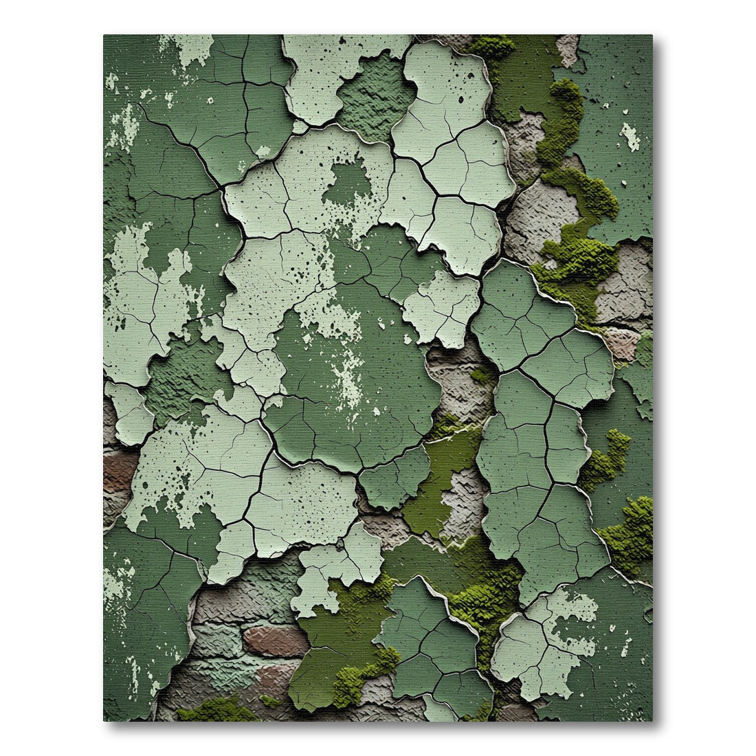 Verdant Cracked Paint Textured Layers Rug
