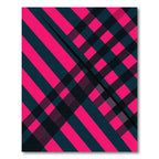 Bold Hot Pink Black Plaid Geometric Rug