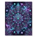 Neon Galactic Alien Mandala Medallion Rug