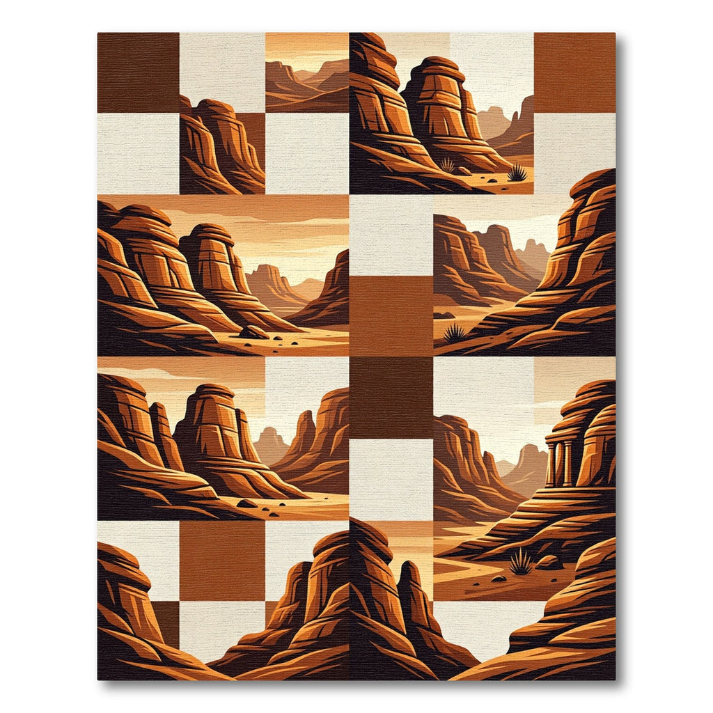 Desert Canyon Geometric Landscape Rug