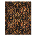Tribal Golden Hexagon Geometric Art Rug