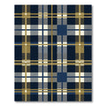Navy Blue and Gold Plaid Tartan Rug