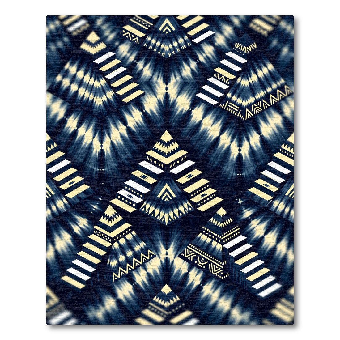Dark Indigo Stairway Geometric Composition Rug