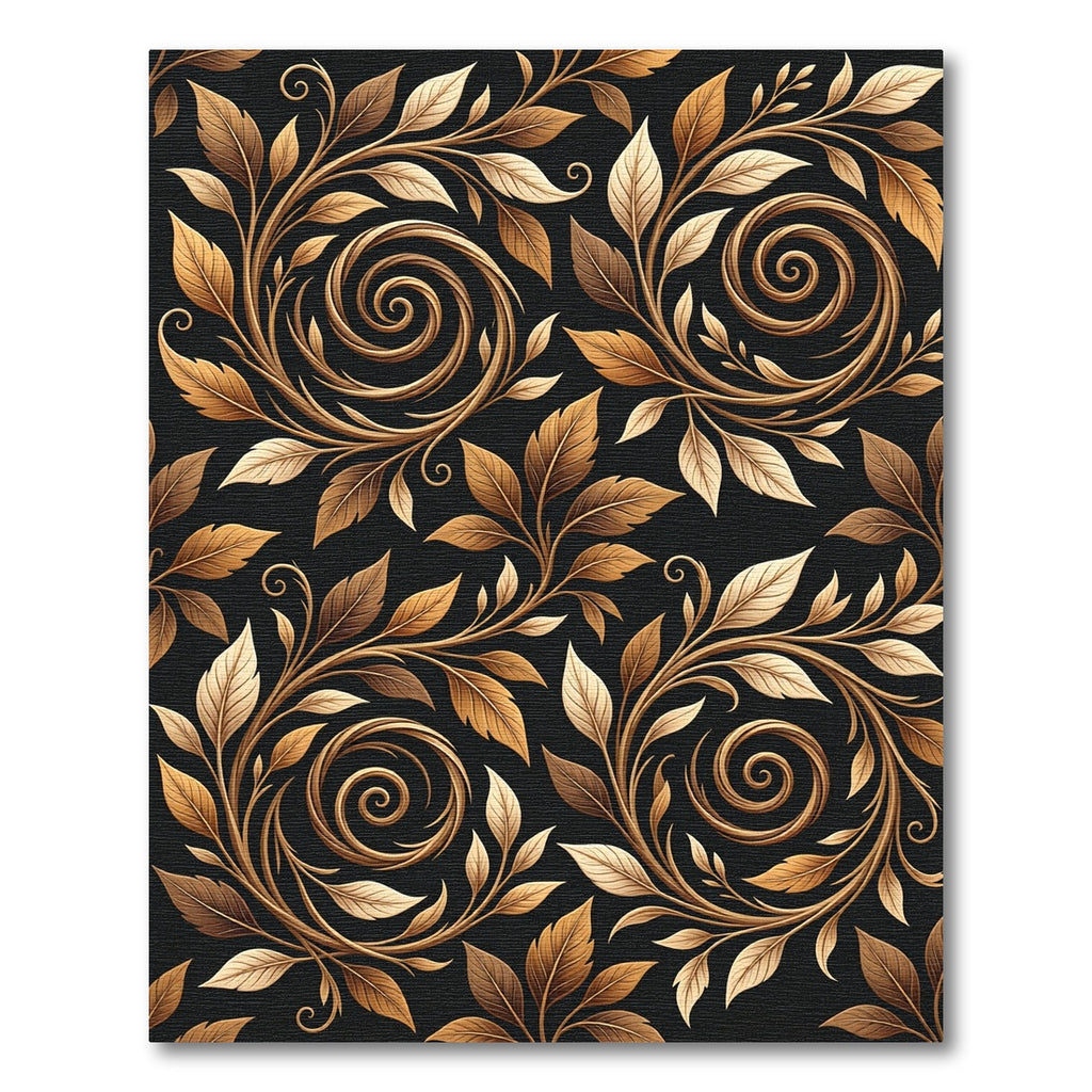 Golden Serpentine Vine Swirl Rug