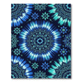 Vibrant Blue Tie Dye Mandala Rug