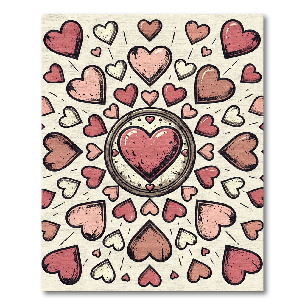 Romantic Heart Medallion Blush Rug