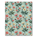 Whimsical Pink White Floral Garden Rug