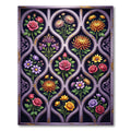 Ornate Lavender Botanical Garden Tile Rug