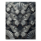 Art Deco Silver Butterfly Fan Arrangement Rug