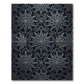 Dark Gray Starburst Geometric Relief Rug