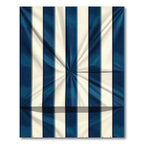 Navy and Cream Sunburst Striped Rug