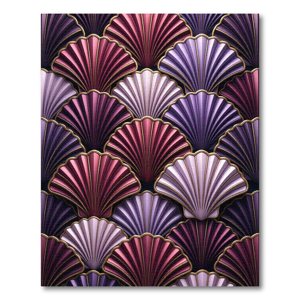 Art Deco Fan Shells Royal Colors Rug