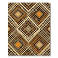 Geometric Amber Ochre Diamond Lattice Rug