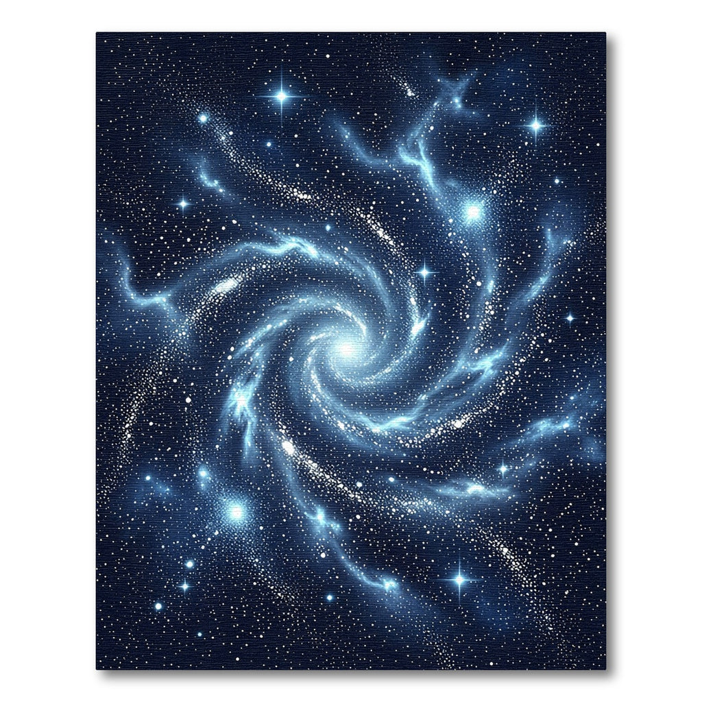 Cosmic Swirling Galaxy Blue Nebula Rug
