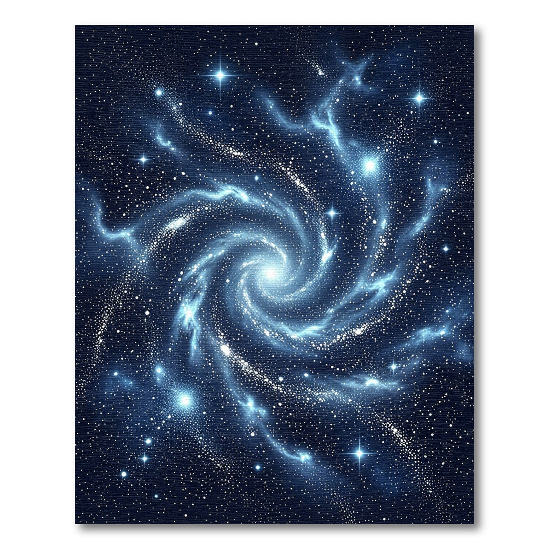 Cosmic Swirling Galaxy Blue Nebula Rug