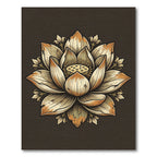 Golden Lotus Floral Mandala Artwork Rug