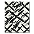 Black Vintage Propeller Airplane Graphic Rug