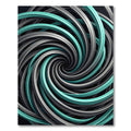 Modern Teal and Silver Swirl Spiral Rug