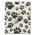 Minimalist Black Bear Paw Footprint Rug