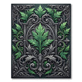 Ornate Emerald Foliage Silver Filigree Rug