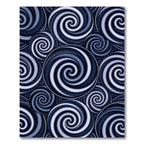 Navy Blue Abstract Optical Swirl Rug