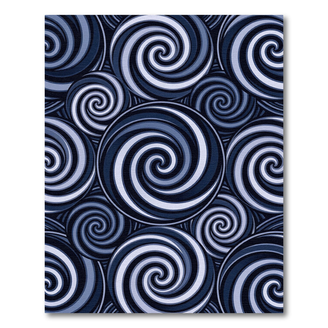 Navy Blue Abstract Optical Swirl Rug