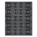 Silver Tribal Ethnic Medallion Stripe Rug