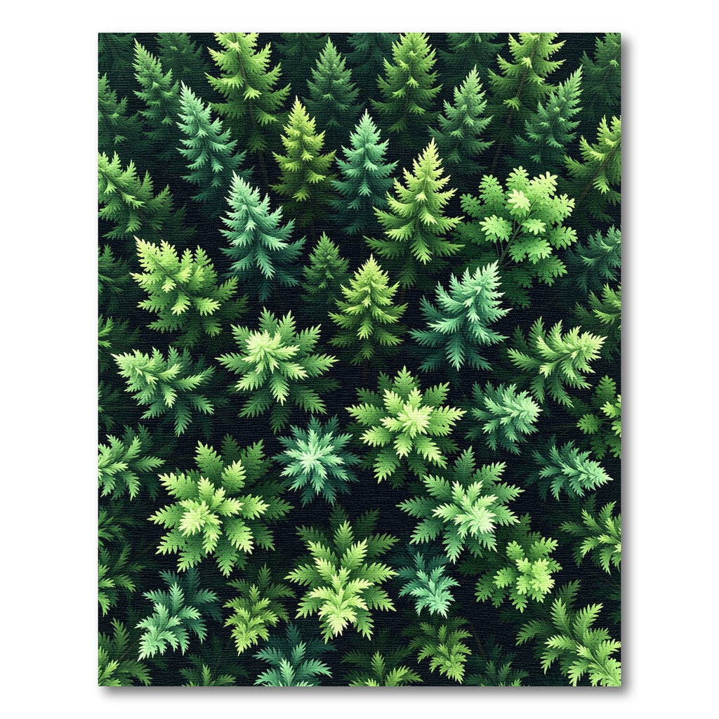 Lush Verdant Pine Forest Canopy Rug