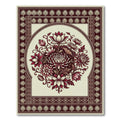 Deep Crimson Lotus Chrysanthemum Medallion Rug