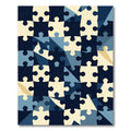 Puzzle Pieces Navy Cream Geometric Arrangement Rug