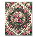 Romantic Pink Rose Filigree Medallion Rug