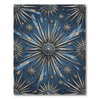 Celestial Silver Starburst Navy Area Rug