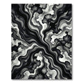Monochrome Abstract Fluid Ink Swirl Rug