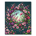 Blooming Pink Cherry Blossom Wreath Rug