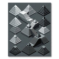 Gray Isometric Step Pyramid Composition Rug