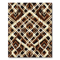 Brown Beige Diamond Ikat Overlay Rug