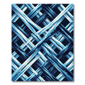 Abstract Blue Geometric Intersecting Lines Rug