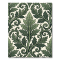 Classic Forest Green Acanthus Leaf Damask Rug