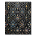 Celestial Gold Crescent Star Geometric Rug