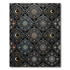 Celestial Gold Crescent Star Geometric Rug