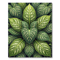 Lush Verdant Tropical Botanical Foliage Rug