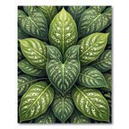 Lush Verdant Tropical Botanical Foliage Rug