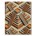 Isometric Terracotta Aztec Step Pyramid Rug