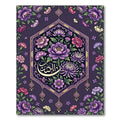 Elegant Violet Peony Crescent Floral Medallion Rug